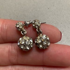 CUBIC ZIRCONIA BALL EARRINGS